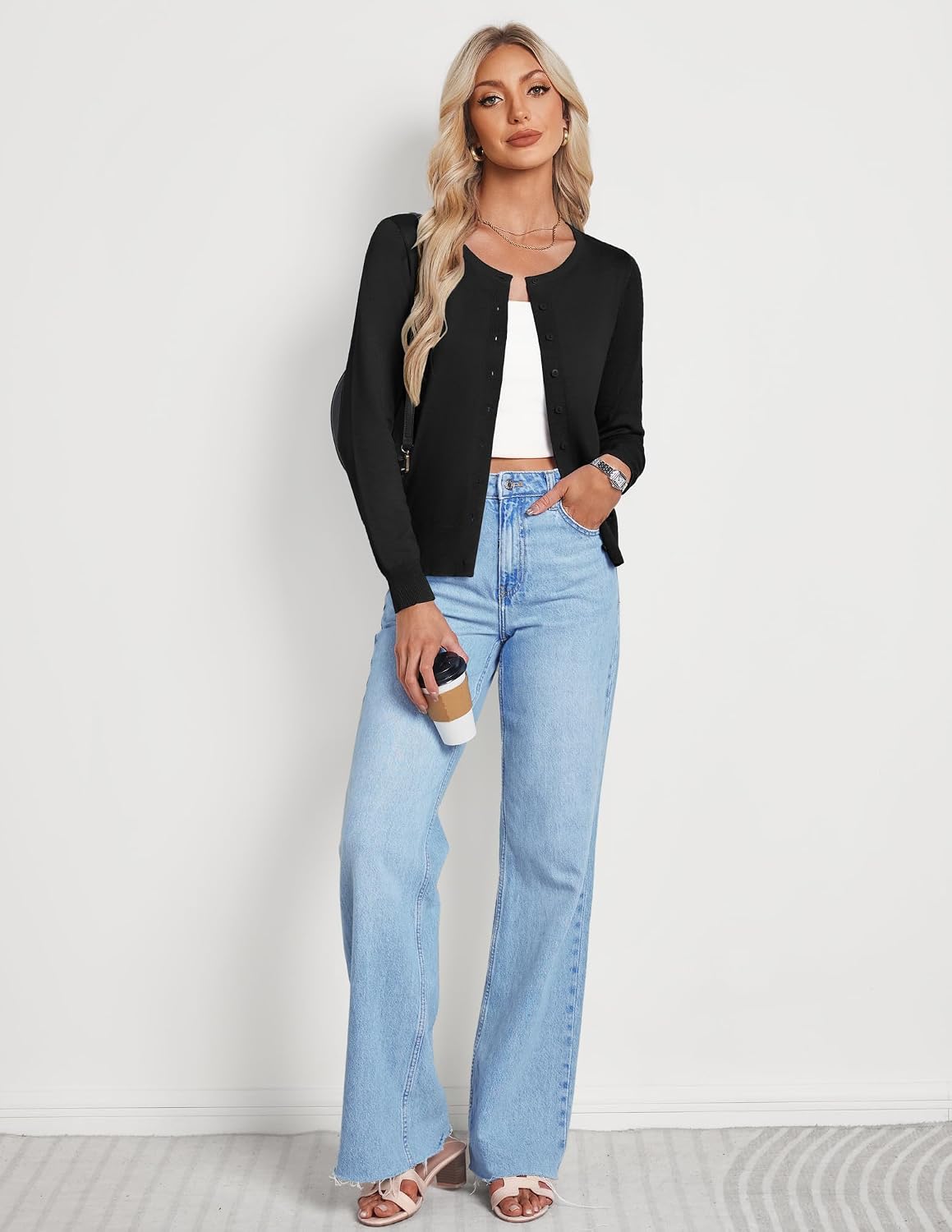 Detalle 2 de GRACE KARIN Women's Button-Down Cardigan, Lightweight Knit, Long Sleeves