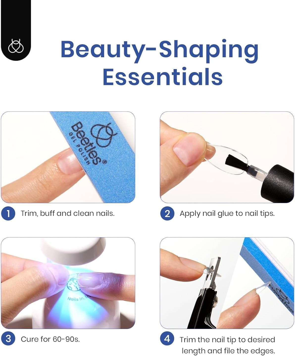 Detalle 2 de Kevers Gel Nail Kit voor korte amandelnagels met 240 tips en uv-ledlamp