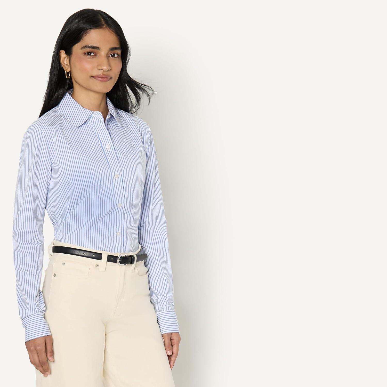Thumbnail 1 de Amazon Essentials Damen Slim-Fit-Stretch-Popeline-Hemd mit Knöpfen
