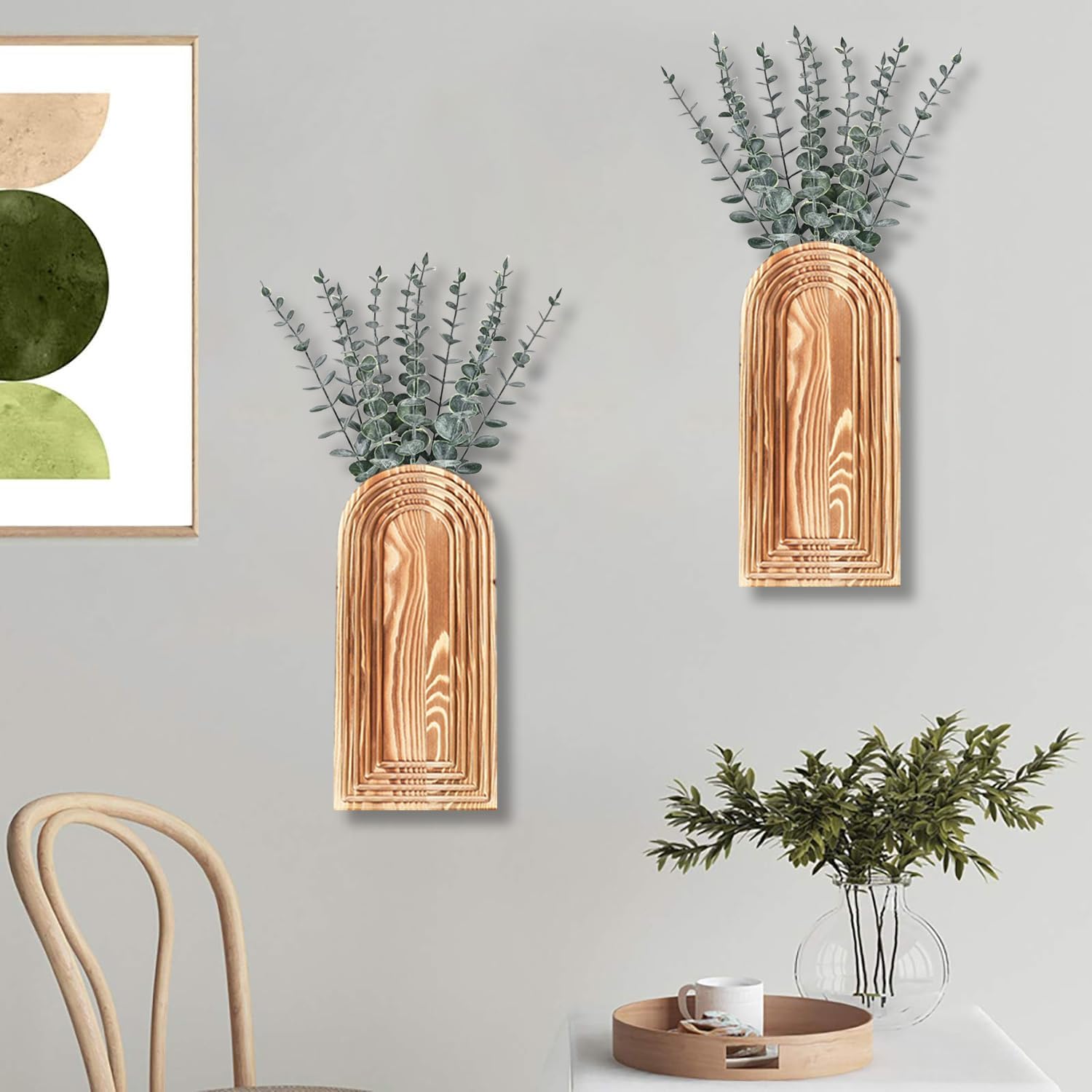 Thumbnail 6 de Dnnnii 2 Pack Wooden Wall Vase Set — Wall Decor 🏺