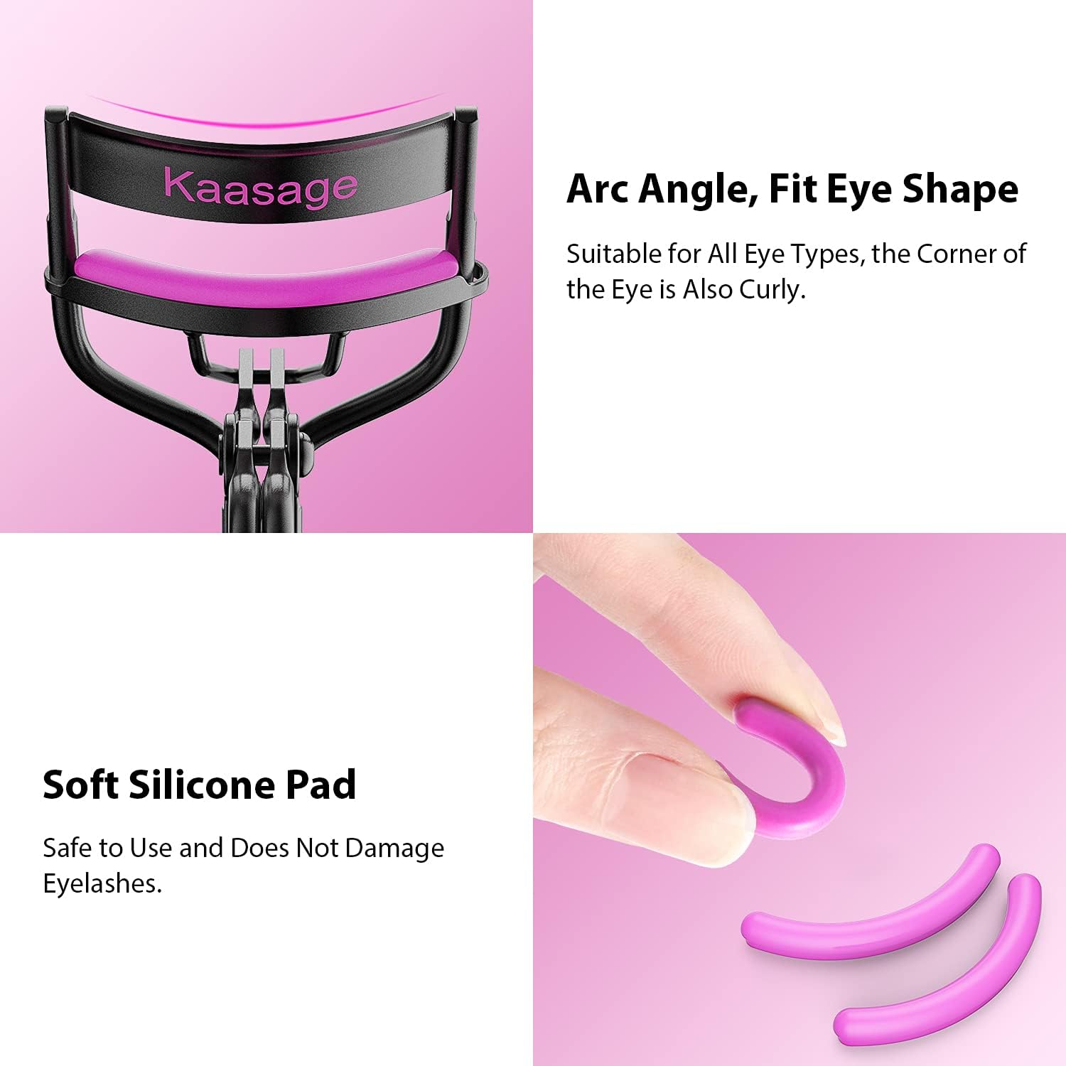 Detalle de Kaasage Eyelash Curler with 5 silicone pads ⚙