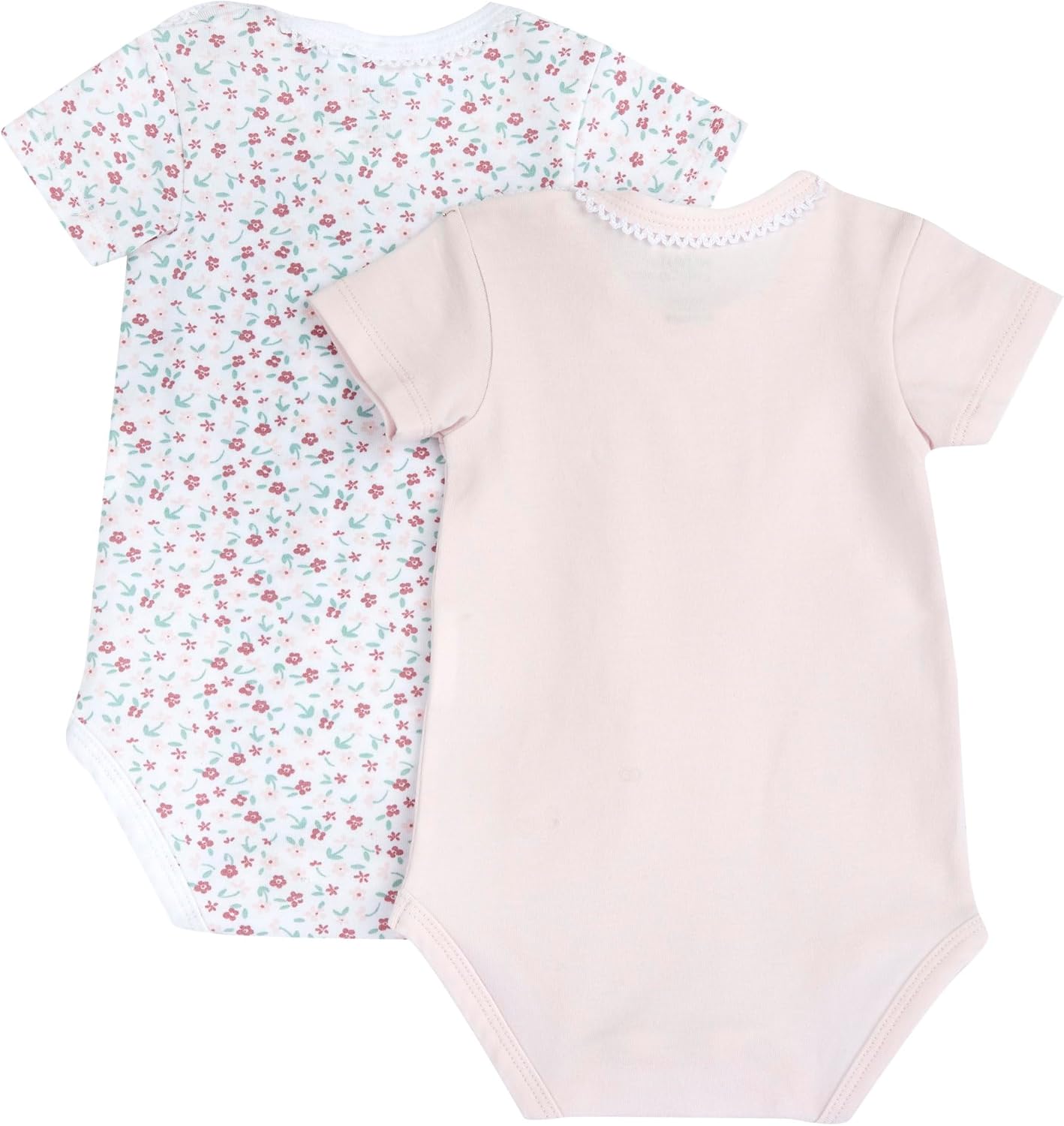 Detalle de Chicco Ensemble de 2 bodies à manches courtes pour bébé fille — ouverture pratique sur l’épaule et l’entrejambe