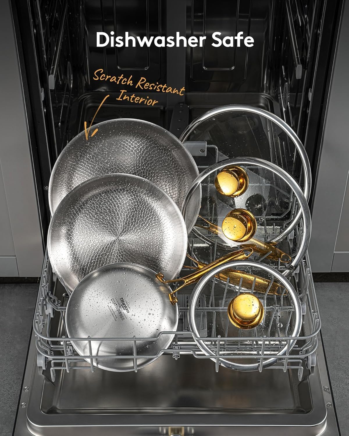 Thumbnail 5 de Titanium Pans for Cooking – 8/10/12 Inch Pure Titanium Skillet Set with Lids