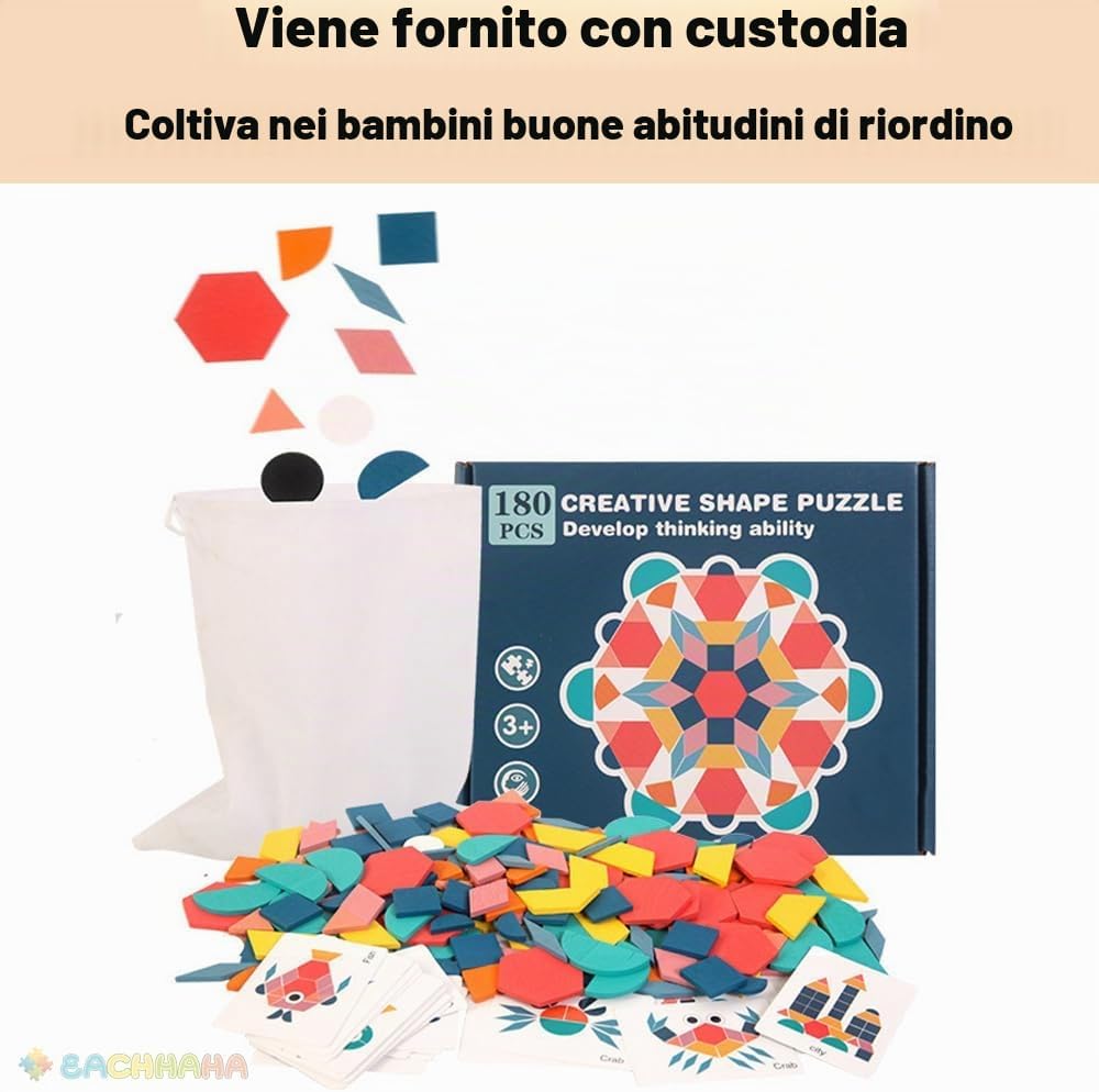 Thumbnail 3 de EACHHAHA Puzzle Montessori legno 180 pezzi