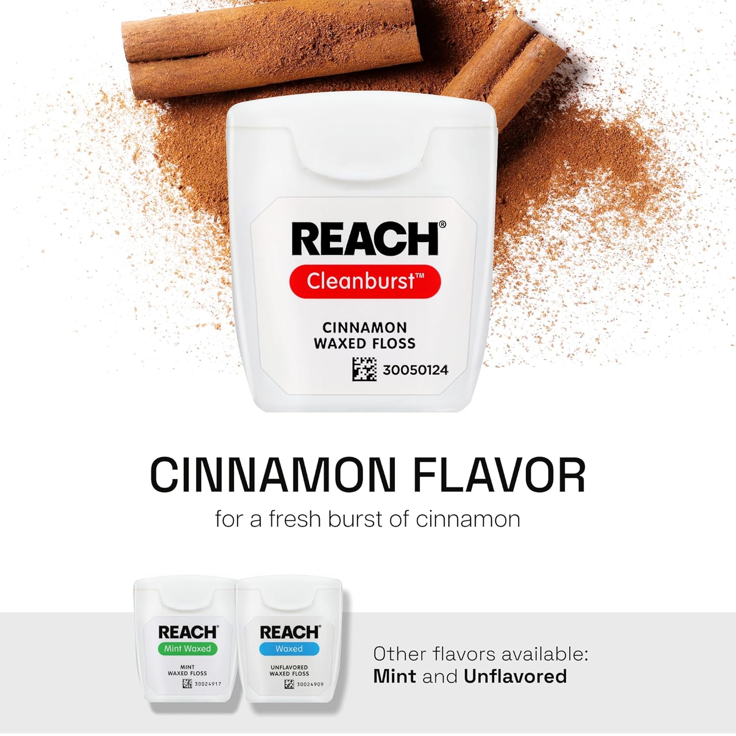 Thumbnail 6 de REACH Waxed Dental Floss (Cinnamon) — Shred-Resistant Plaque Remover, 55 yd per pack (6 Pack)