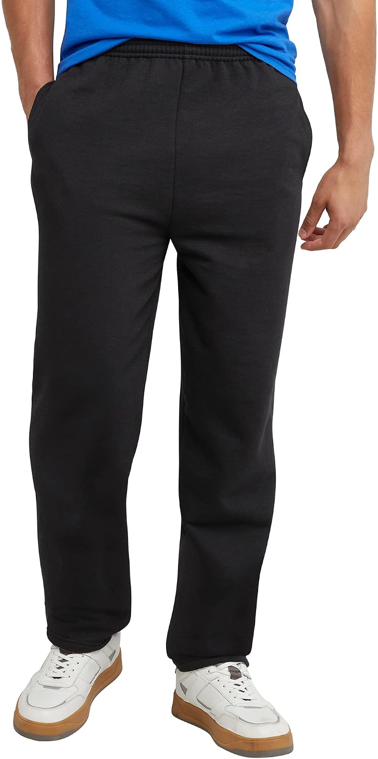 Detalle de Hanes A650 Men's EcoSmart Fleece Sweatpants with Pockets and Open Hem