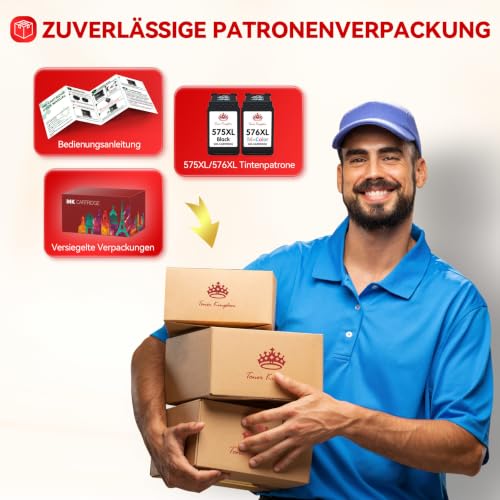 Detalle de Toner Kingdom 575XL/576XL kompatible Tintenpatronen für Canon Drucker (575/576)