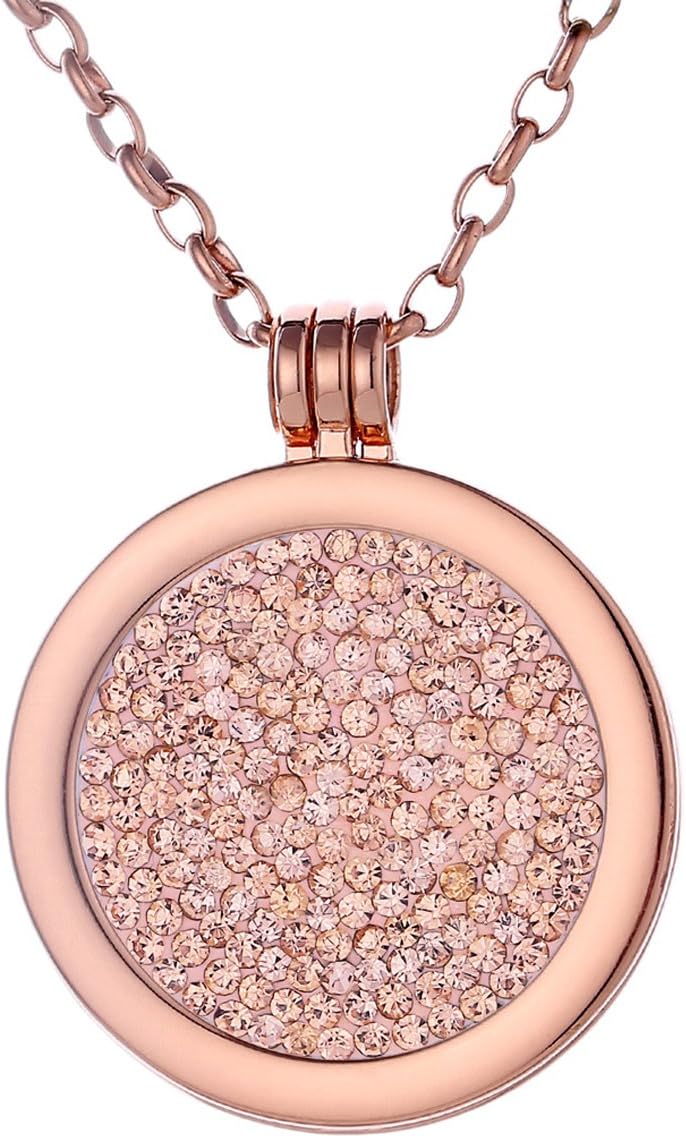 Detalle de Morella collar mujer oro rosa 70 cm Coin 33 mm