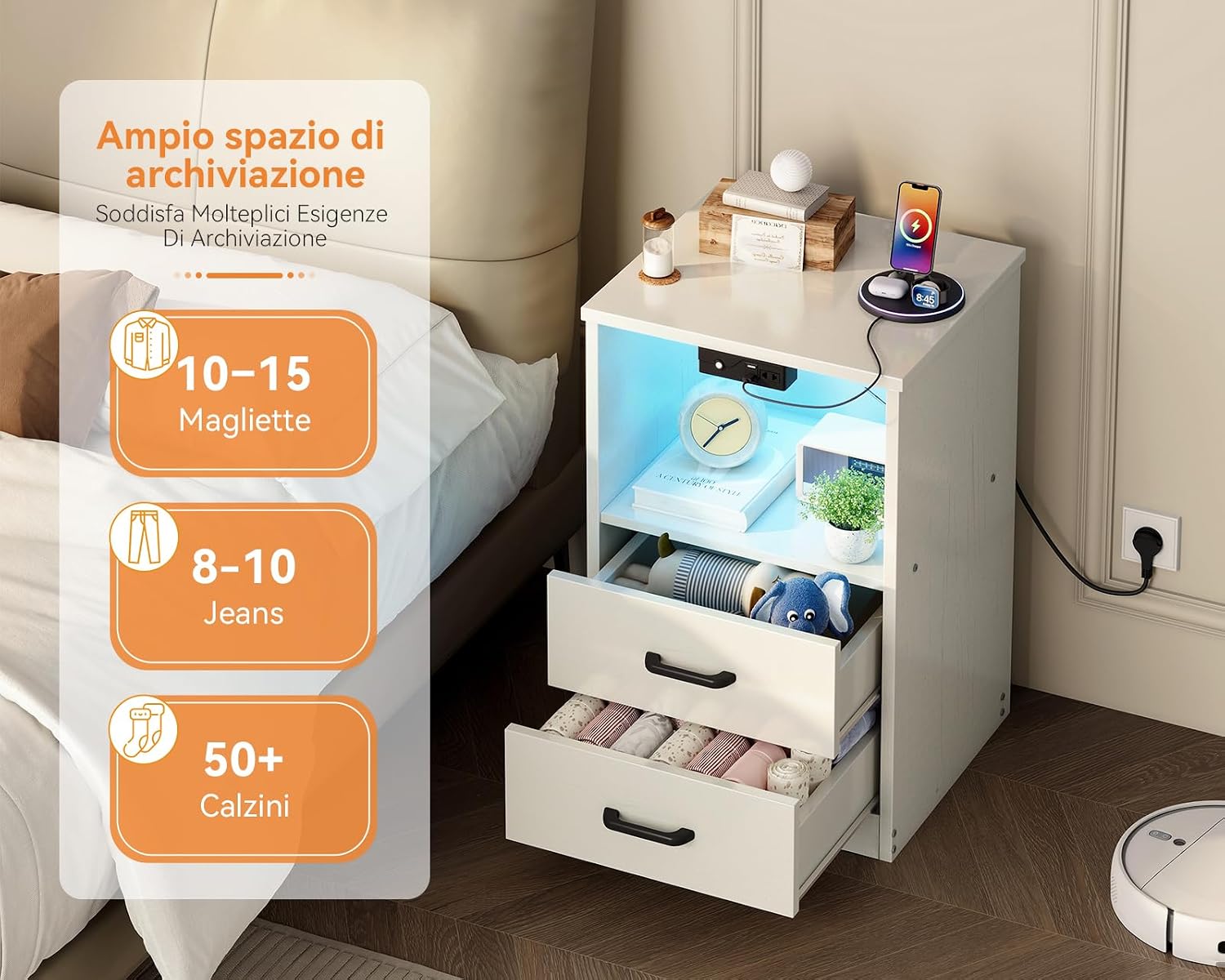 Thumbnail 5 de Coleshome Comodino Camera da Letto: comodo, moderno e funzionale