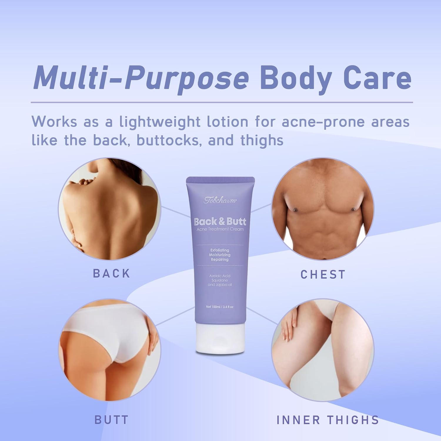 Detalle de Butt Acne Clearing Treatment – Maximum Strength Körpercreme gegen Bacne, Po-, Rücken- und Brustakne (Men & Women)