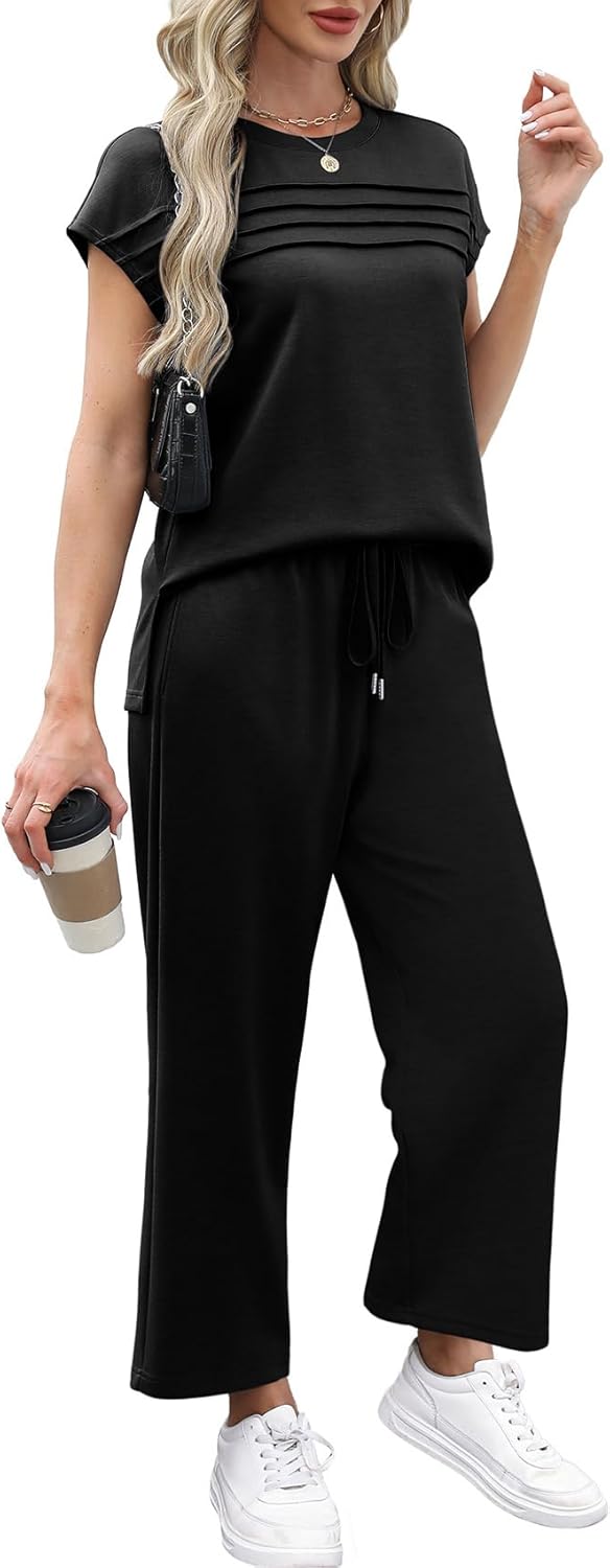 Detalle 2 de WIHOLL Two Piece Sets Wide Leg Pants S-3XL