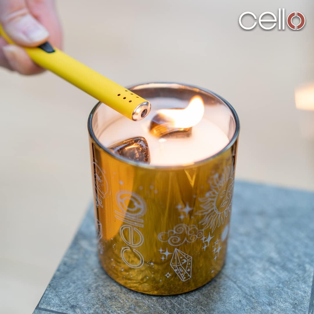 Thumbnail 4 de Cello Celestial Scented Candle with Clear Quartz Gemstones (Metallic Gold Wax) – Mystic Clearing