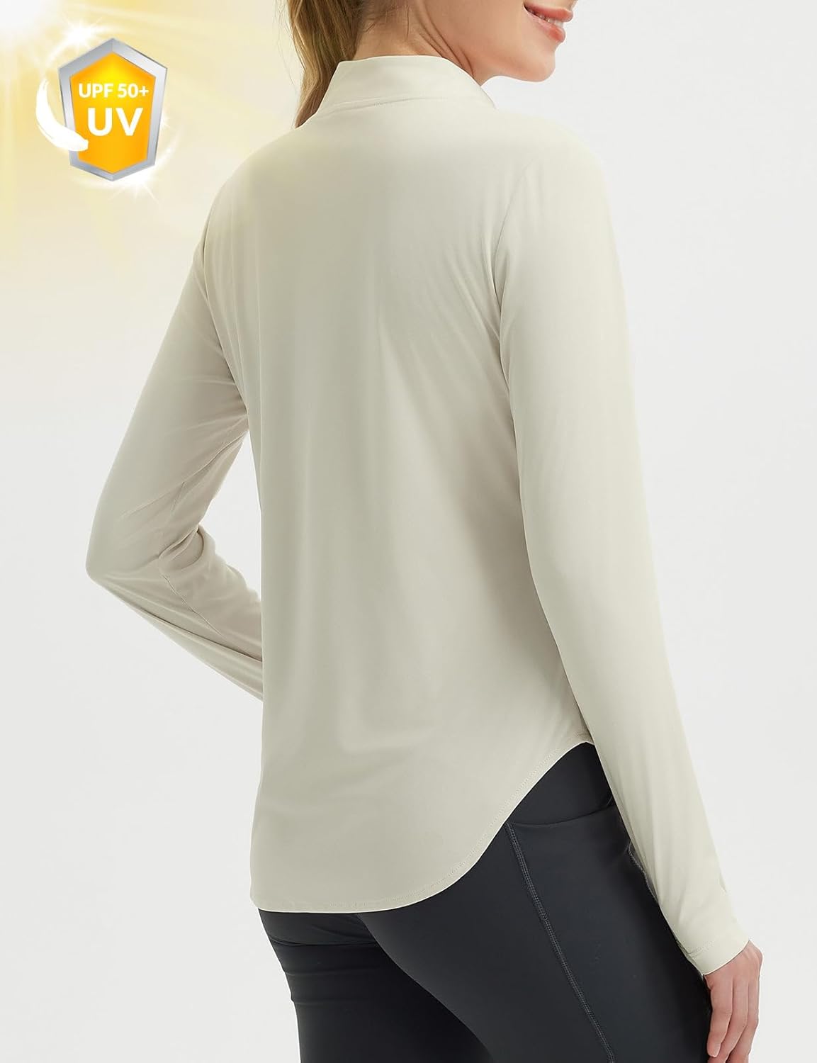 Detalle 2 de baleaf Women’s Sun Shirts Hiking Shirt (Lightweight Long Sleeve) UPF50+ Half Zip Rash Guard