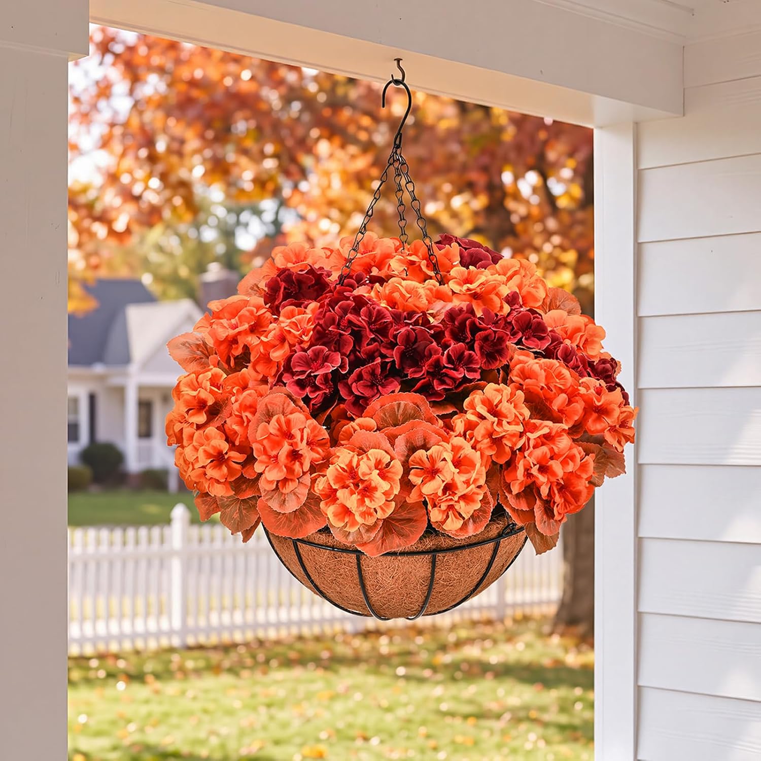 Detalle de PABREY Artificial Fall Flowers 12-Piece Set