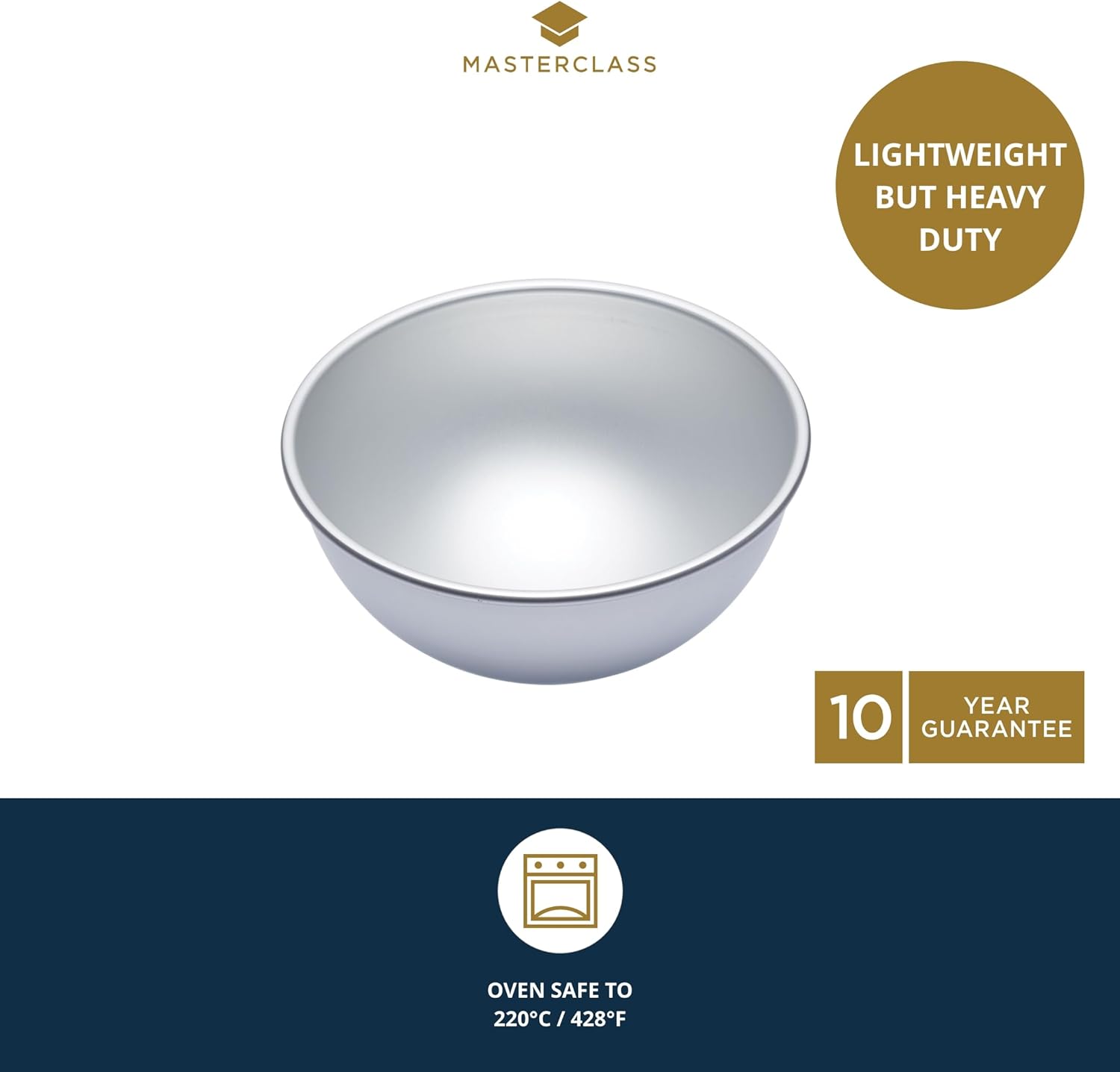 Detalle de MasterClass Hemisphere Cake Tin 20 cm – moule en aluminium anodisé argenté