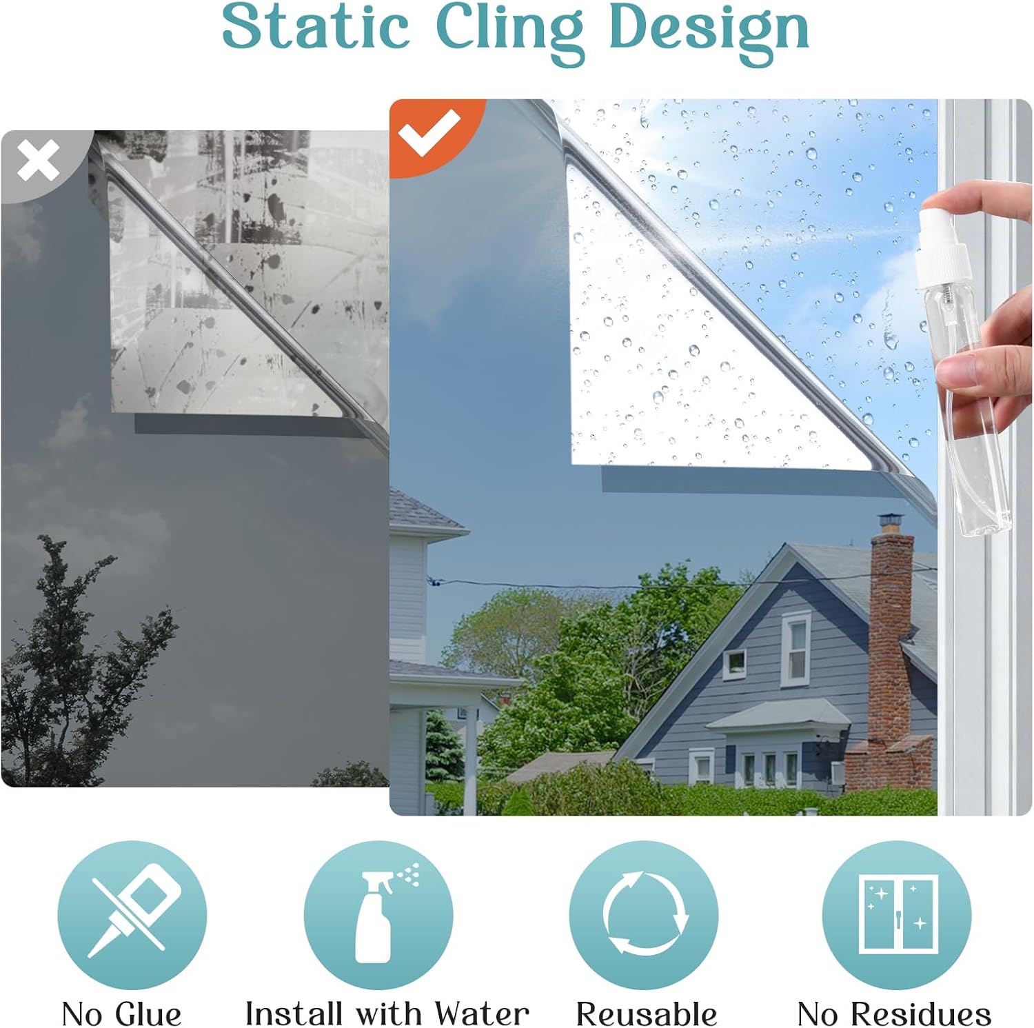 Thumbnail 6 de Haton Heat Reflective Window Film Privacy for Glass Windows – 90x200cm