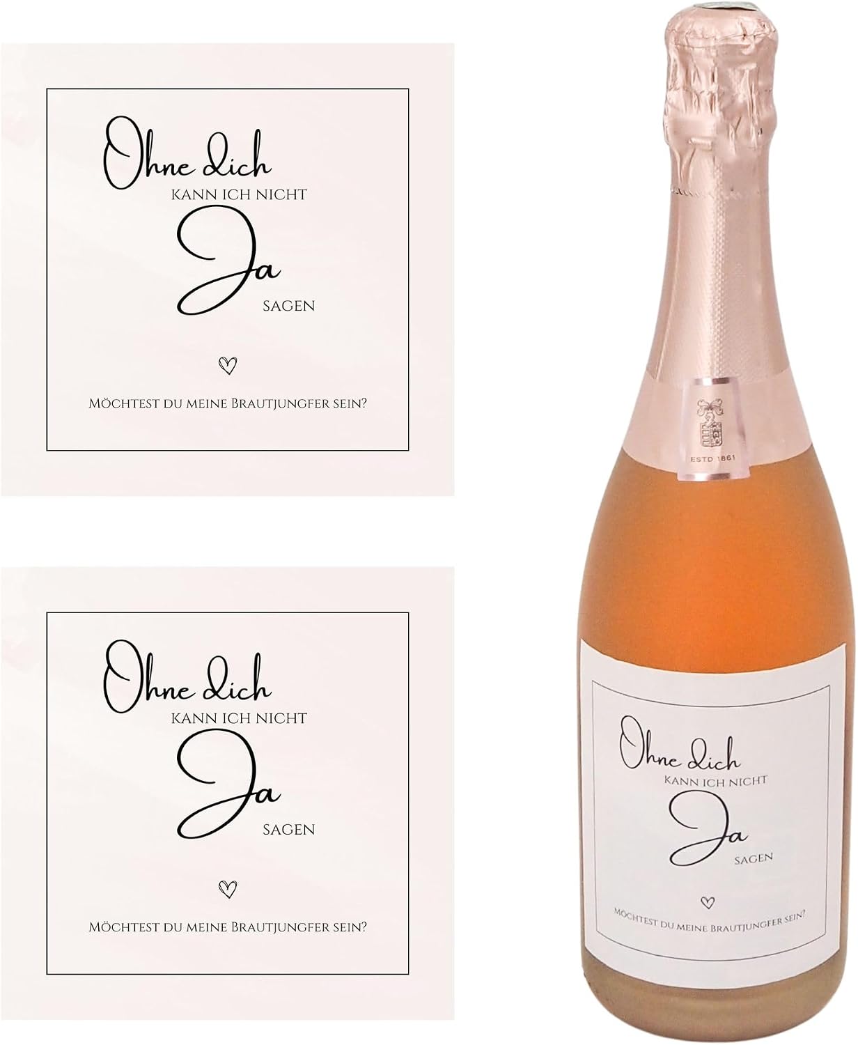 Detalle de MilaBoo 11 x 11 cm Bottle Label, Hologram Bridesmaid Design