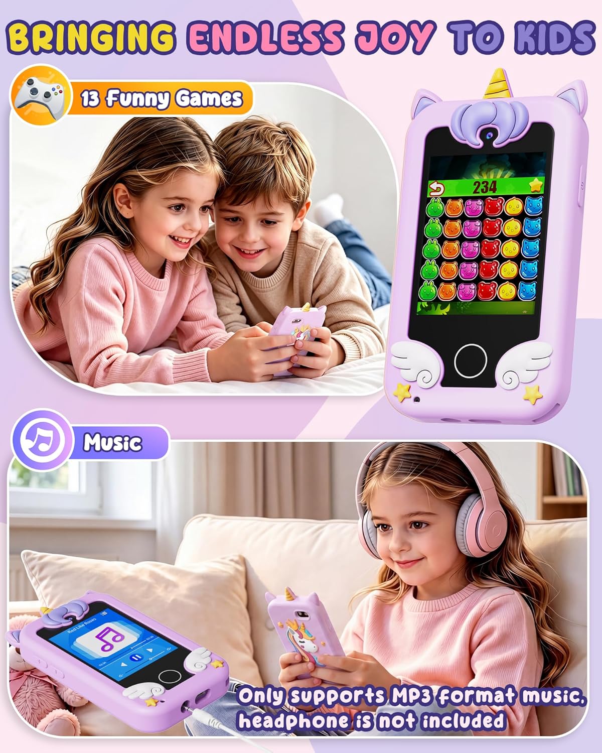 Thumbnail 2 de UCIDCI Kids Phone for Girls Toy with Dual Camera 🎀