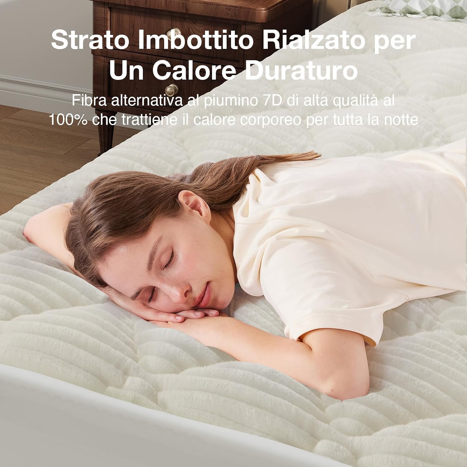 Detalle de Novilla Coprimaterasso Peluche 160x200 cm – Morbido, caldo eFacile da Lavare