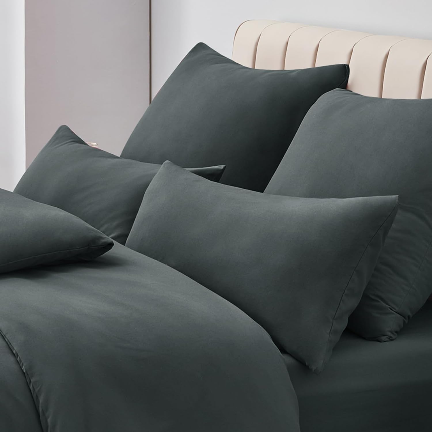 Thumbnail 2 de Aisbo Kissenbezug 40x80 Anthrazit 2er Set