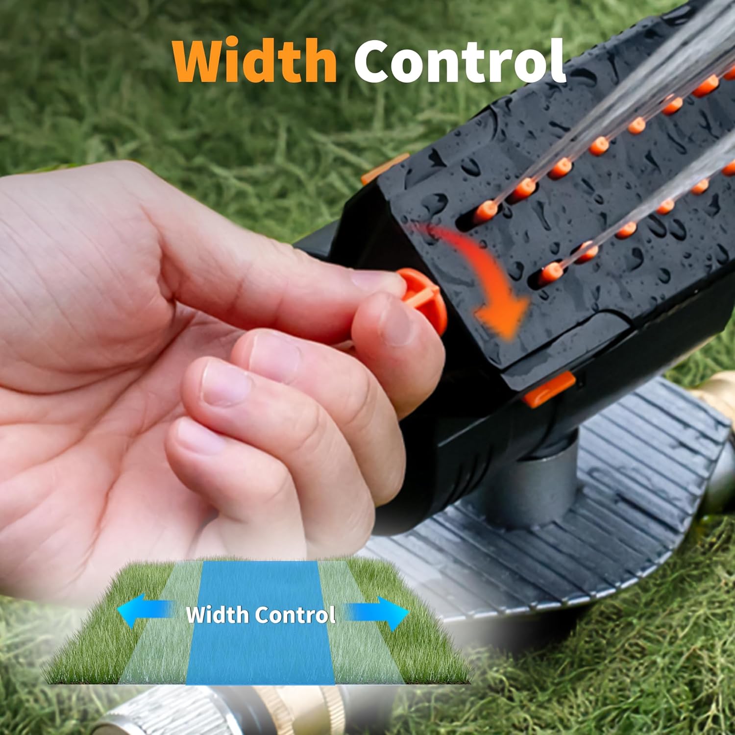 Thumbnail 5 de Diivoo Garden Sprinkler with Metal Step Spike Base – Oscillating 16-Nozzle Lawn Sprinkler