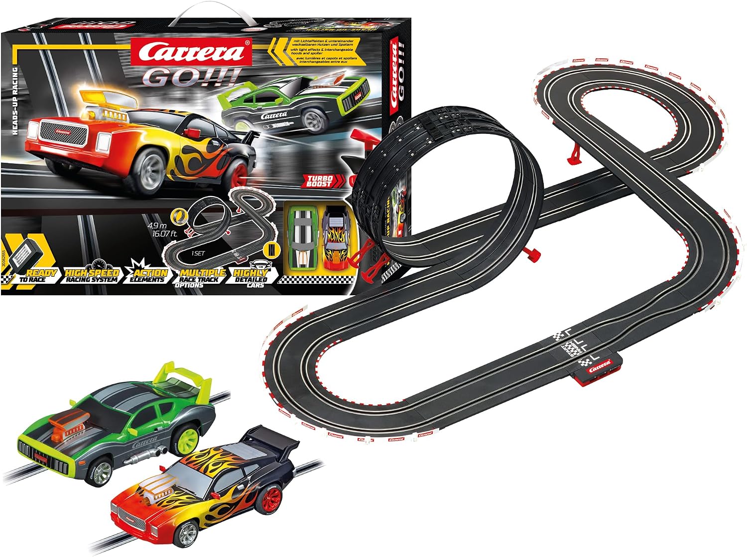 Detalle 2 de Carrera GO!!! Chase 'n Race Rennbahn-Set I Rennbahn mit lizensierten Slotcars – bis zu 2 Spieler