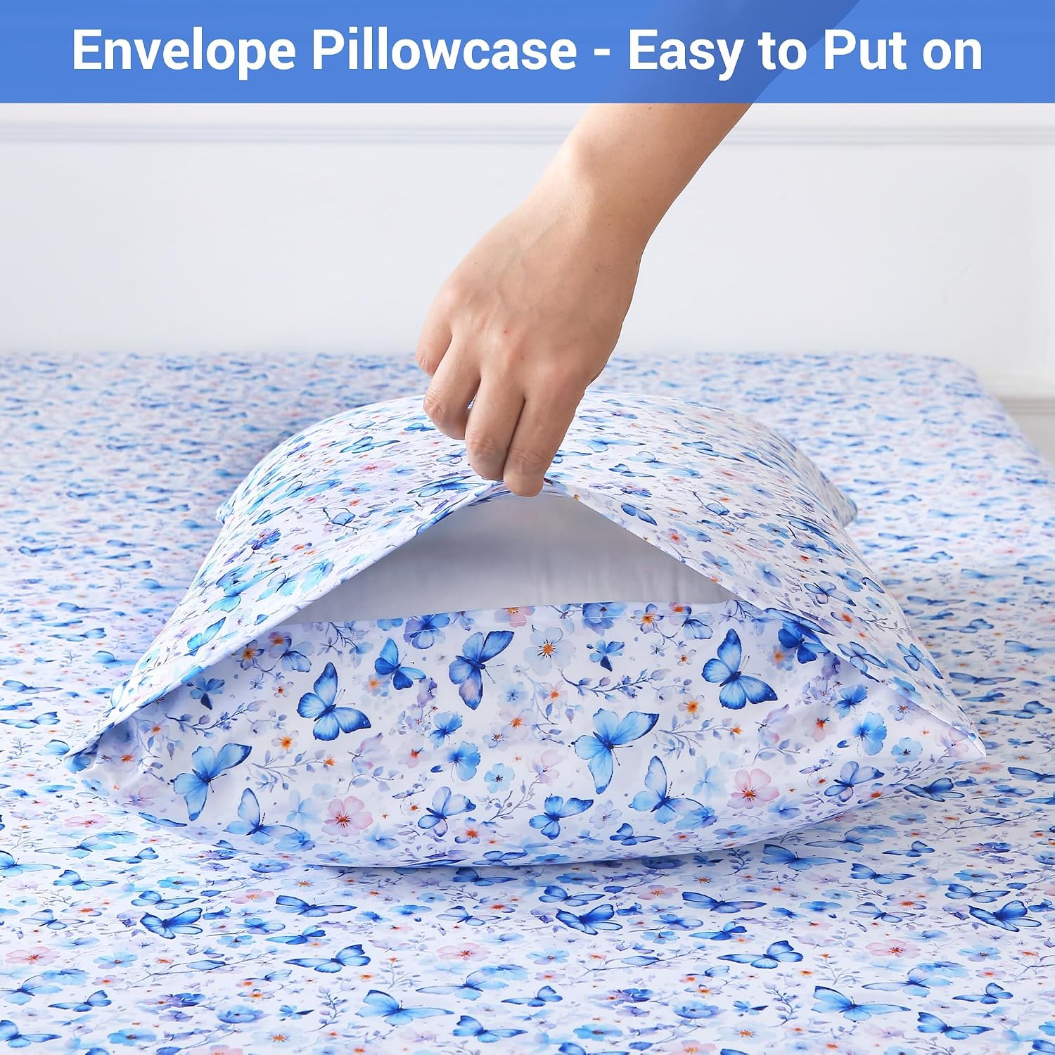 Thumbnail 5 de Softan Full Floral Microfiber Sheet Set with Deep Pockets and Non-Slip Straps