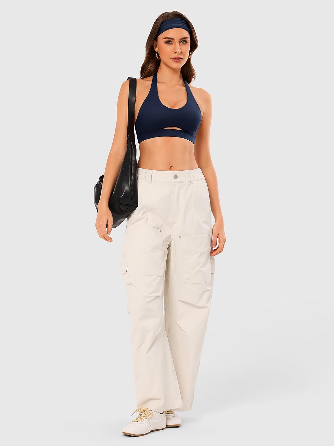 Detalle 1 de Open Back Halter Sports Bra, Padded