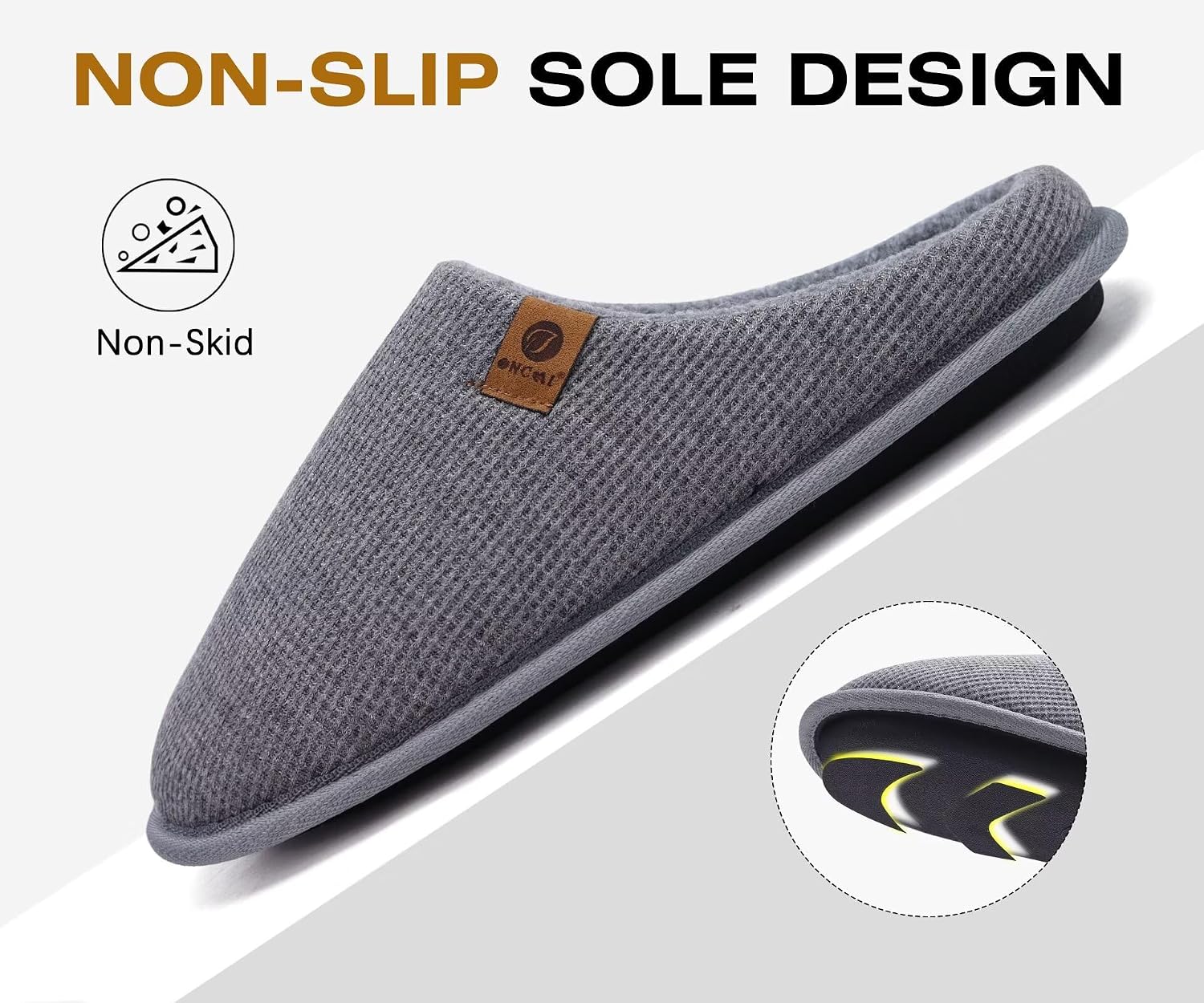 Thumbnail 6 de ONCAI Pantofole da uomo invernali con memory foam, pelliccia sintetica e suola antiscivolo (EU 40–49)