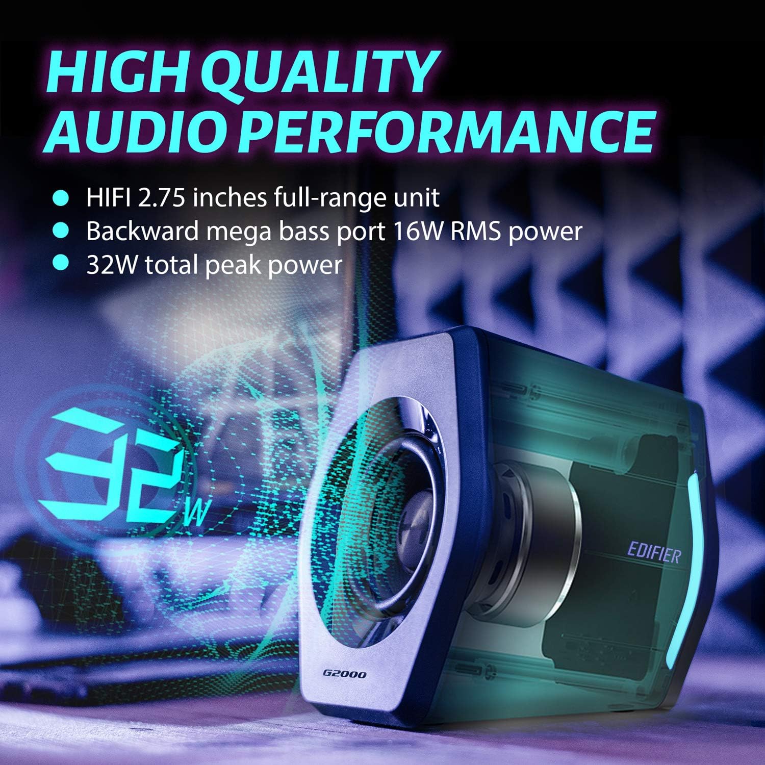 Detalle 2 de Edifier G2000 32W Gaming Speakers