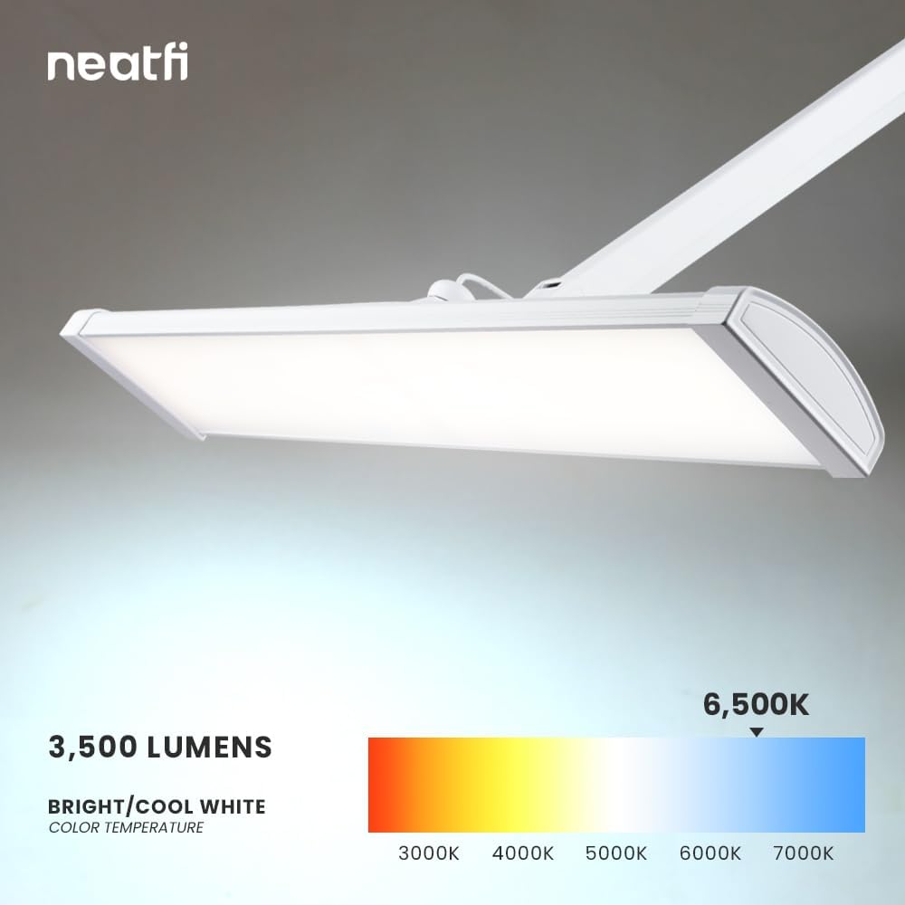 Thumbnail 2 de Neatfi Ultra 3,500 Lumens LED Desk Lamp – 45W, 66cm Wide, Shadow-Free, Non-Flickering Task Light