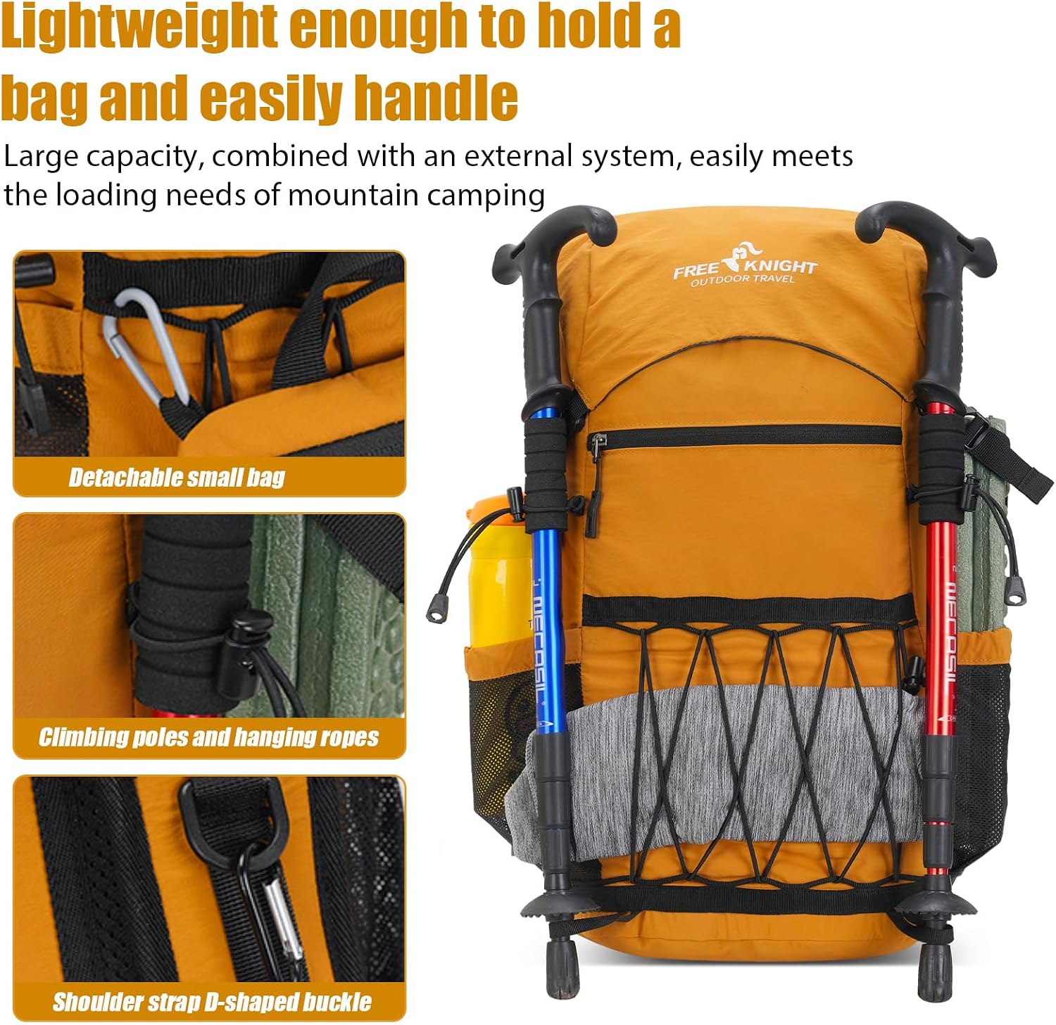 Detalle de Bseash 30L Lightweight Hiking Backpack: A practical daypack for outdoor lovers