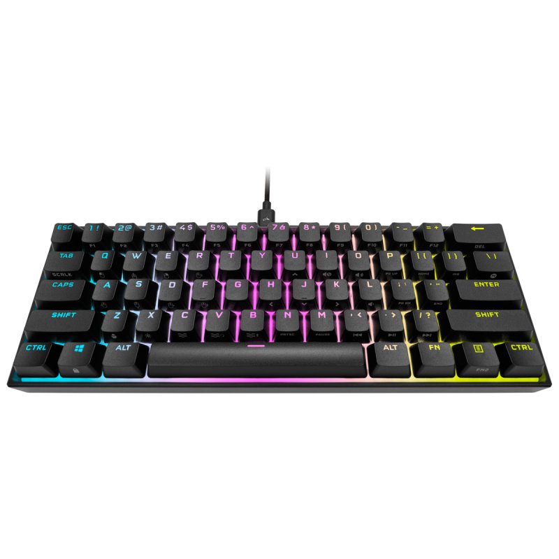 Detalle 2 de Corsair K65 Mini: teclado mecánico 60% con Cherry MX Red para gaming compacto y personalizable