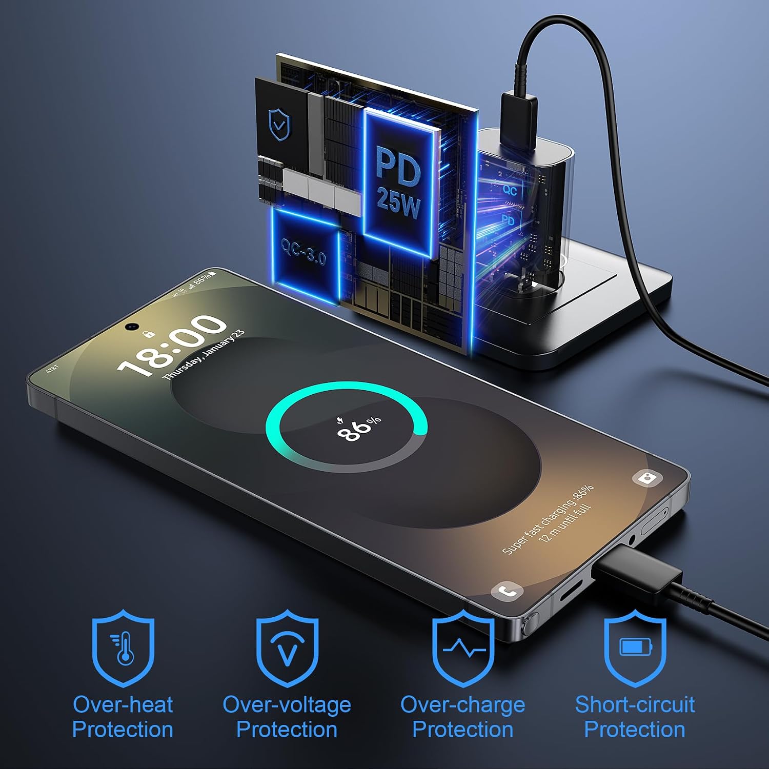Thumbnail 5 de Super Fast Charger Type C 25W USB-C Wall Charger