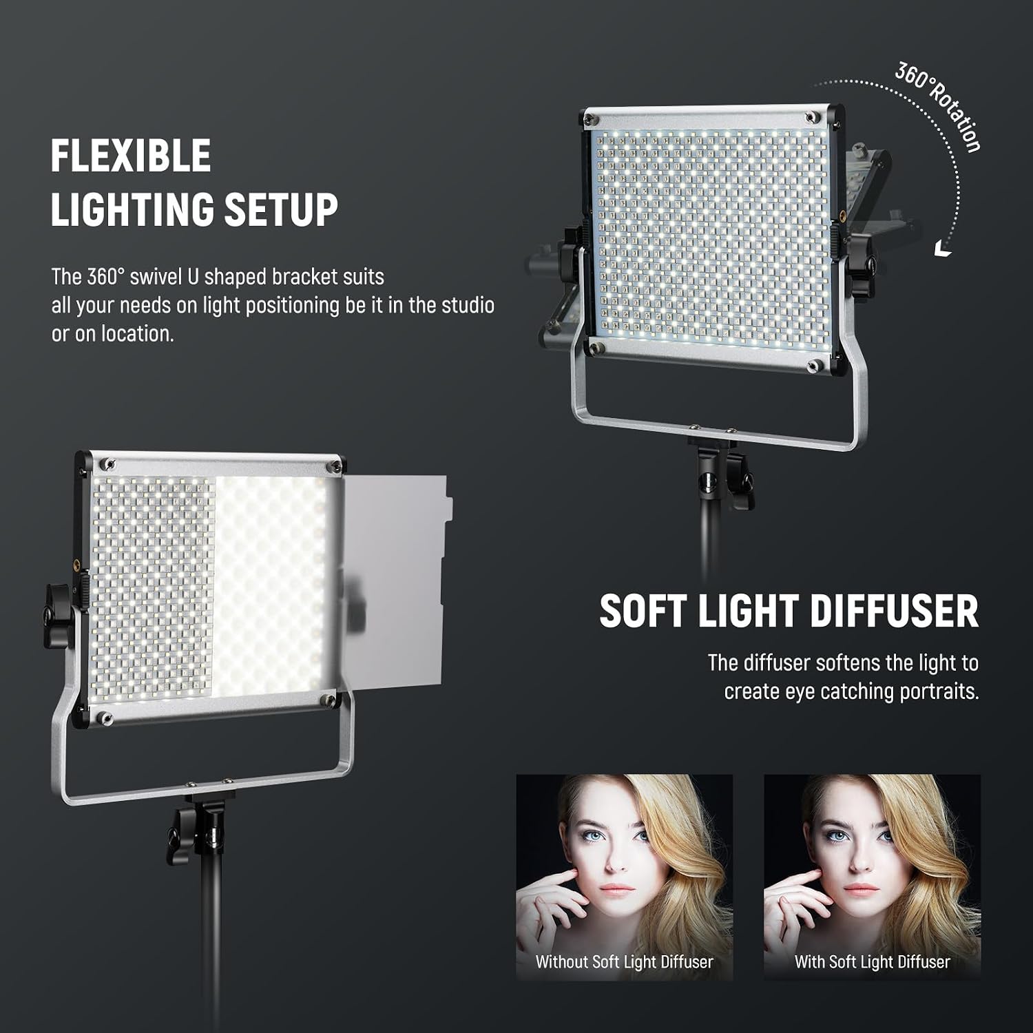 Thumbnail 5 de NEEWER RGB660 PRO II Upgraded RGB LED Studio Video Light Kit with Tripod Stand (50W, CRI97+, 3200–5600K, App Control)