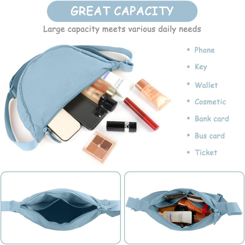 Thumbnail 4 de Aucuu Sac Bandoulière Croissant de Lune pour Femme – Crescent Bag en nylon, bandoulière réglable