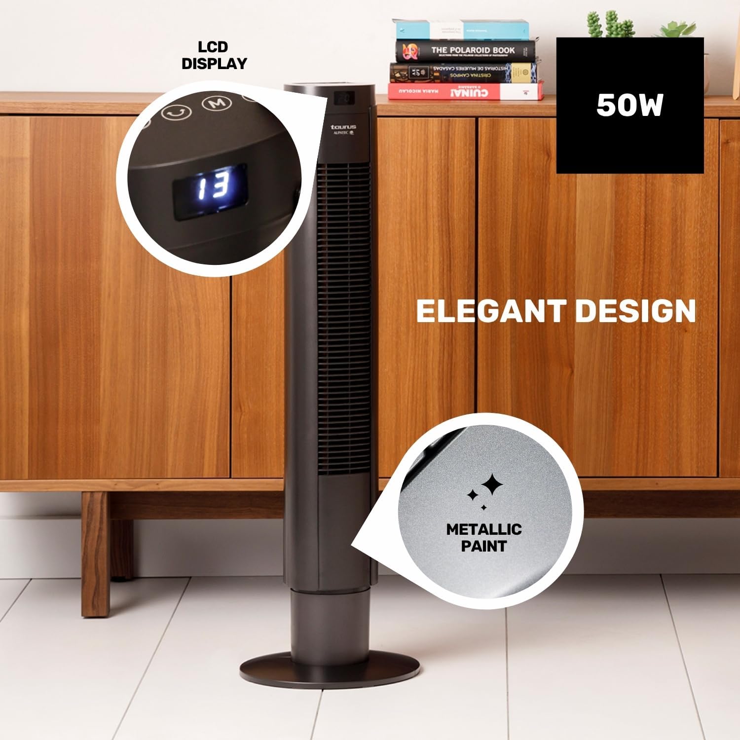Detalle de Taurus Babel RCH Amazing: ventilatore a torre digitale alto 84 cm con telecomando