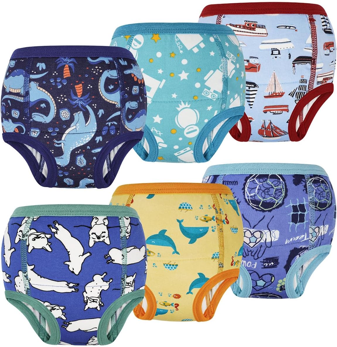 Thumbnail 6 de Flyish Training Hosen-Set 6er-Pack – 100% Baumwolle, Töpfchentraining für Kleinkinder (2T–6T), Tiermuster