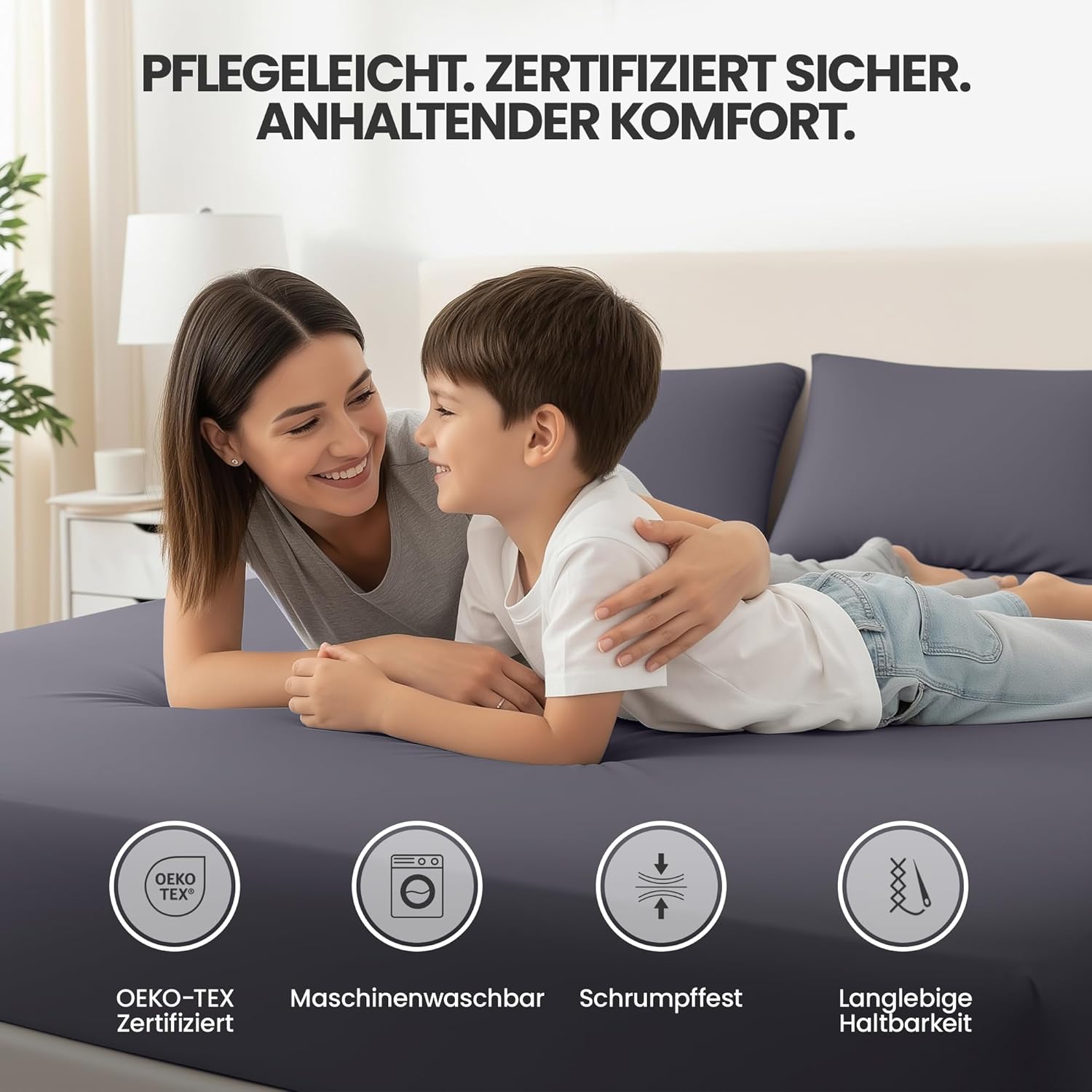 Detalle de Utopia Bedding 2er Set Spannbettlaken 90x200 cm