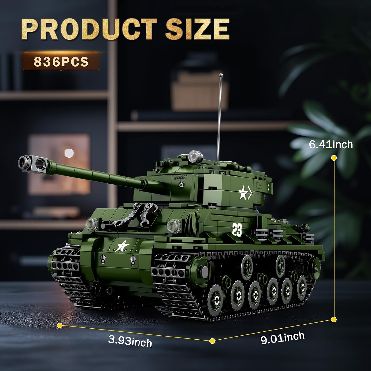 Thumbnail 4 de Reobrix M4A3E8 Sherman tank set 836 pcs