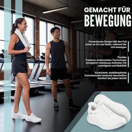 Detalle de Skechers Damen Slip-In Sneaker Bobs Squad Chaos Current Muse – Off White Textile, Größe 38 EU
