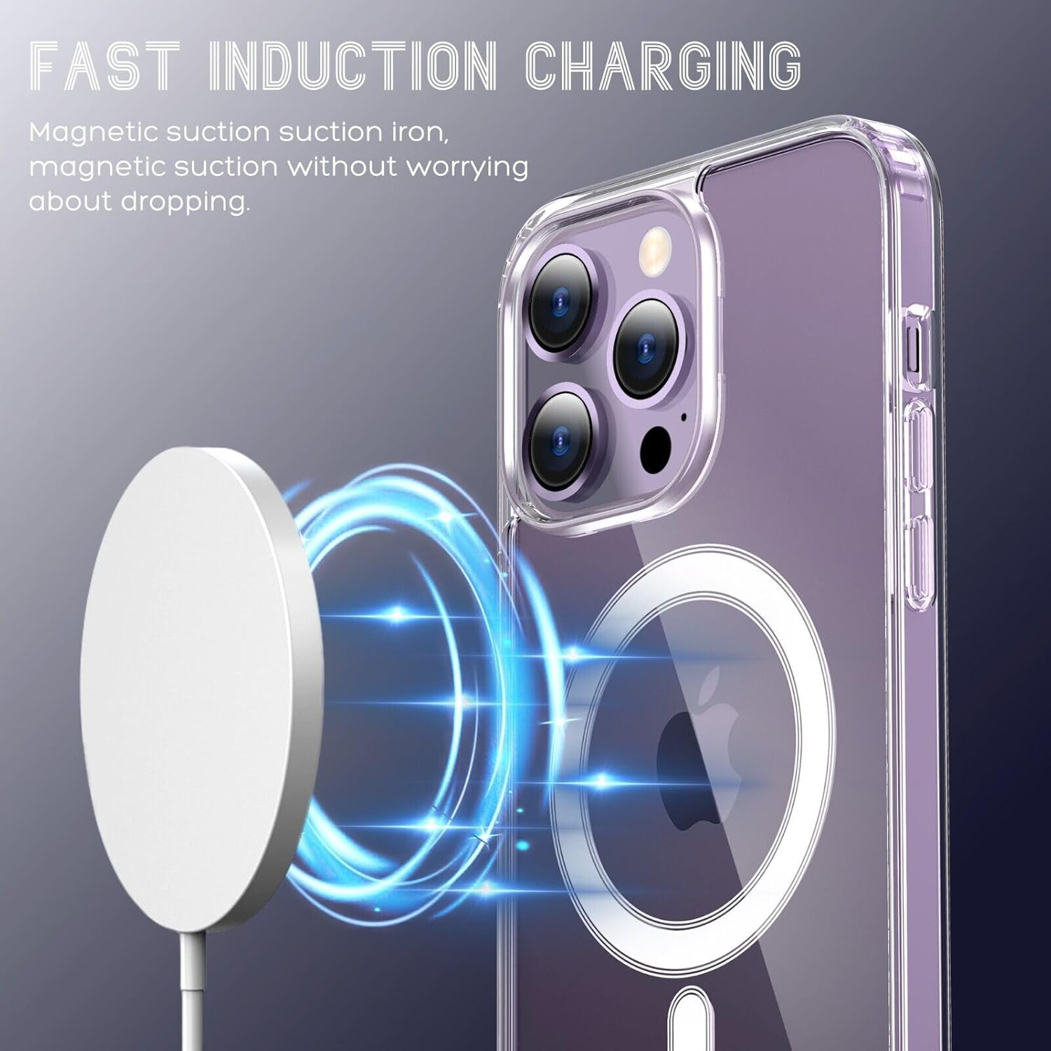 Detalle de FOLAZ Clear and Transparent Magnetic Case for iPhone 15 Pro Max (6.7-inch)
