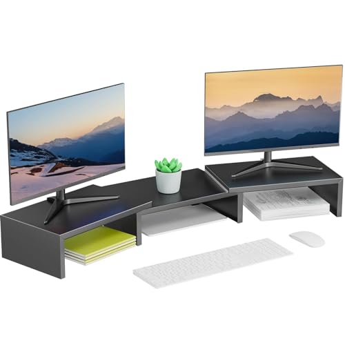 Detalle de Pygocereri Dual Stand Rise for Desk – Metal Desk Shelf Riser and Laptop/Printer Stand