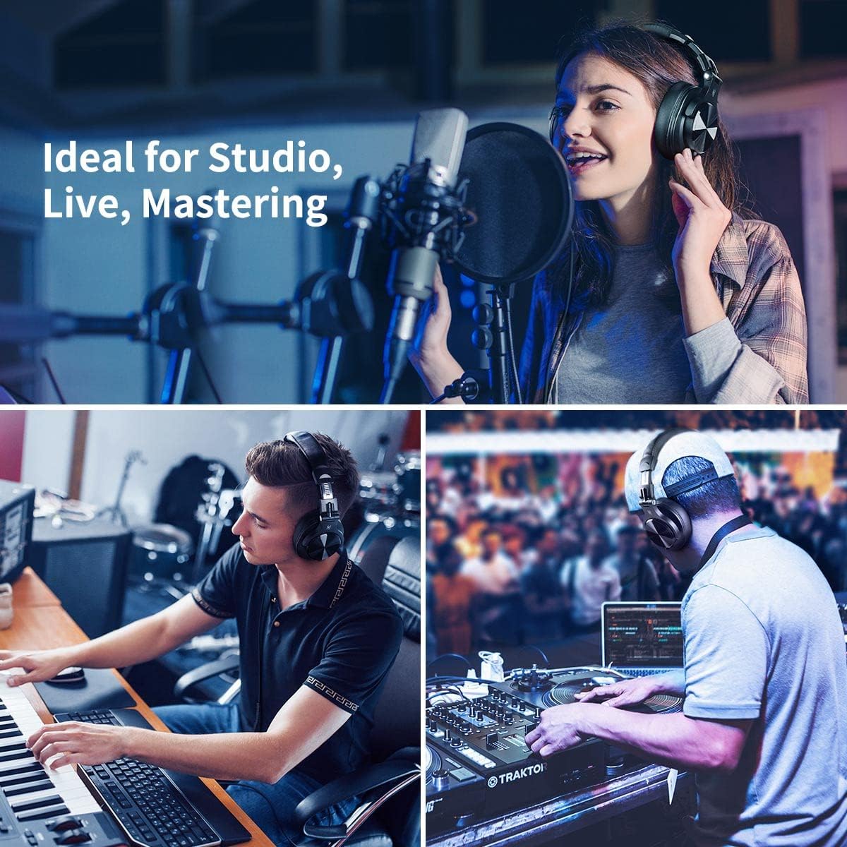 Detalle 1 de OneOdio A71 Wired Over-Ear Studio Headphones, 40 mm Drivers, Dual Jacks