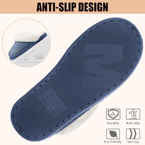 Detalle 2 de Misolin Women's Slippers With Memory Foam Fluffy Slip-on Winter House Shoes