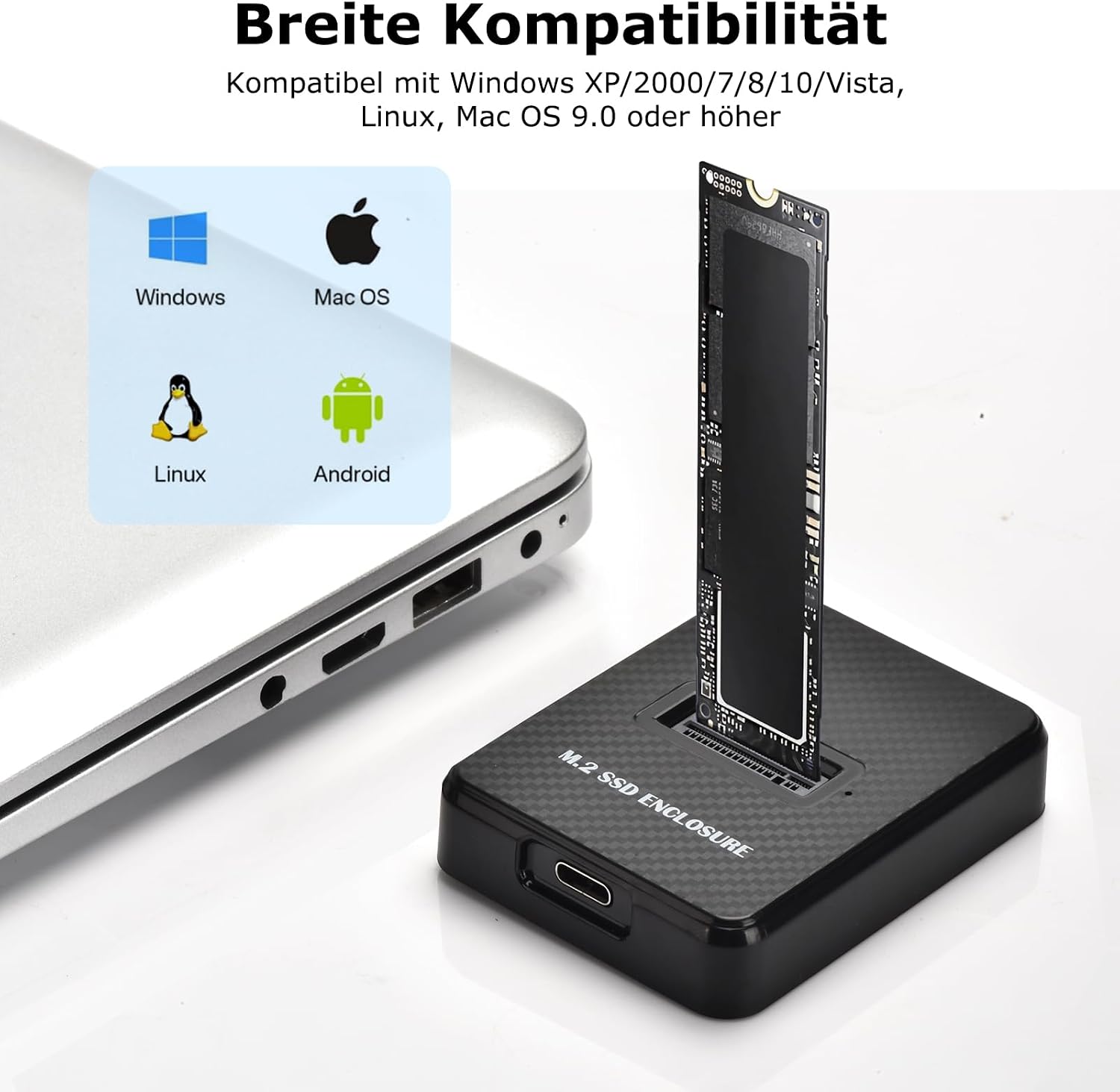 Detalle 2 de M.2 NVMe & SATA Festplatten Docking Station – USB 3.1 Gen2 10 Gbit/s für M-Key/B+M Key