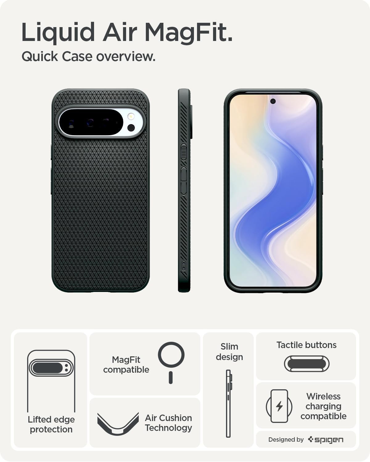 Thumbnail 2 de Spigen Liquid Air MagFit coque MagSafe pour Google Pixel 10 Pro XL (vert) compatible PixelSnap