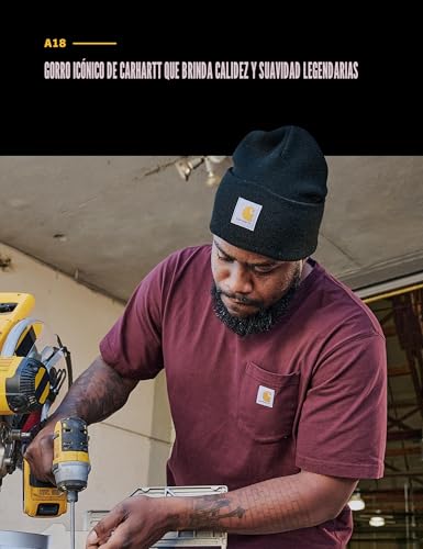 Detalle de Carhartt Knit Cuffed Beanie gorro de punto negro