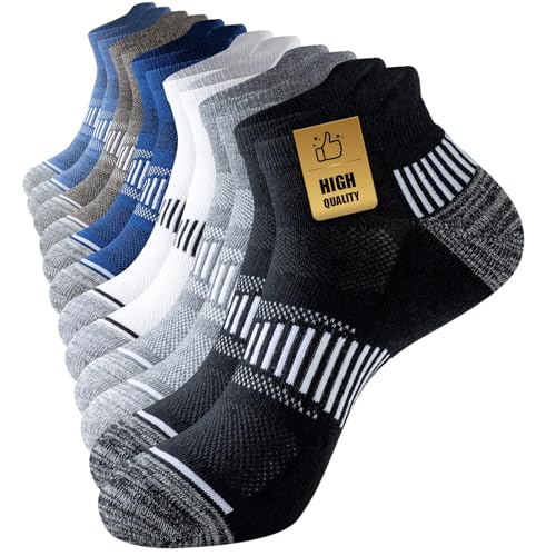 Detalle de Niorasen Chaussettes de sport pour homme – 6 paires, courtes et rembourrées