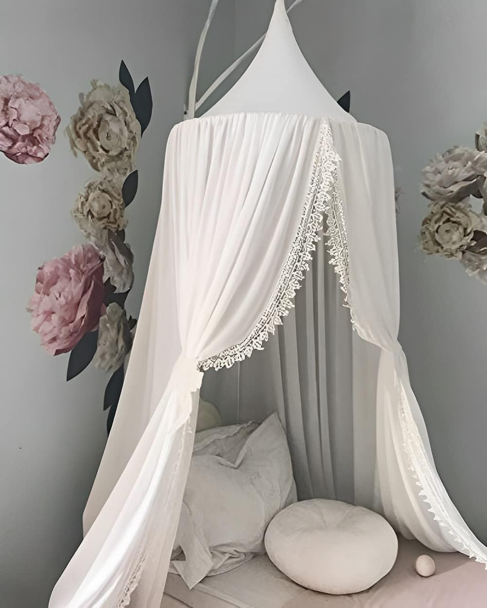 Detalle de OldPAPA Bed Canopy, White Hanging Mosquito Net, 240 cm